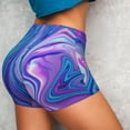thumbnail image 4 of Fotbe Swirl Blue And Purple Shorts Sin Costuras – Shorts Deportivos de Cintura Alta para Mujer, Elásticos para Gimnasio, Yoga, Running o Ciclismo-X-Large, 4 of 8