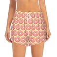 thumbnail image 2 of Gukieu Donuts With Pink Glaze Print Women's Sports Shorts with Drawstring Elastic Waistband for Running, Yoga, Fitness-X-Large, 2 of 7