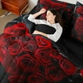 thumbnail image 4 of Castle Fairy FloralRed Rose Bedding Comforter Set,Romantic Festival Queen Bedding Sets, 4 of 8