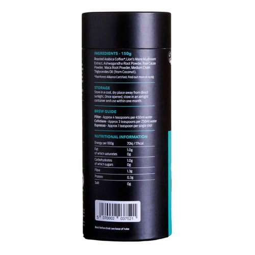 QuirkyMonkey Lion's Mane Mushroom Coffee Fusion (Switched On) 150g, British Import (Pack of 2)