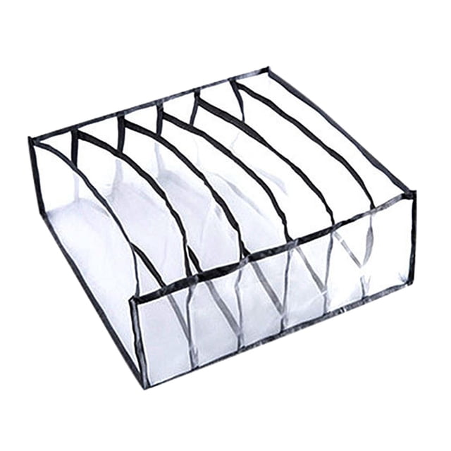 Organizador de ropa interior plegable, bragas, sujetadores, cajón de almacenamiento, 12 x 32 x 12 cm, nailon A++ Black 6 Gripes