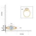 thumbnail image 3 of ANGARA Natural Round 1.12 ct Aquamarine Split Shank Ring with Diamond Halo in 14K Yellow Gold for Women (Size-7mm) | March Birthstone, Anniversary, Jewelry Gift for Women | Natural Aquamarine Ring, 3 of 7