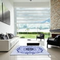 thumbnail image 6 of Ahgly Company Indoor Round Patterned Heavenly Blue Area Rugs, 7' Round, 6 of 6