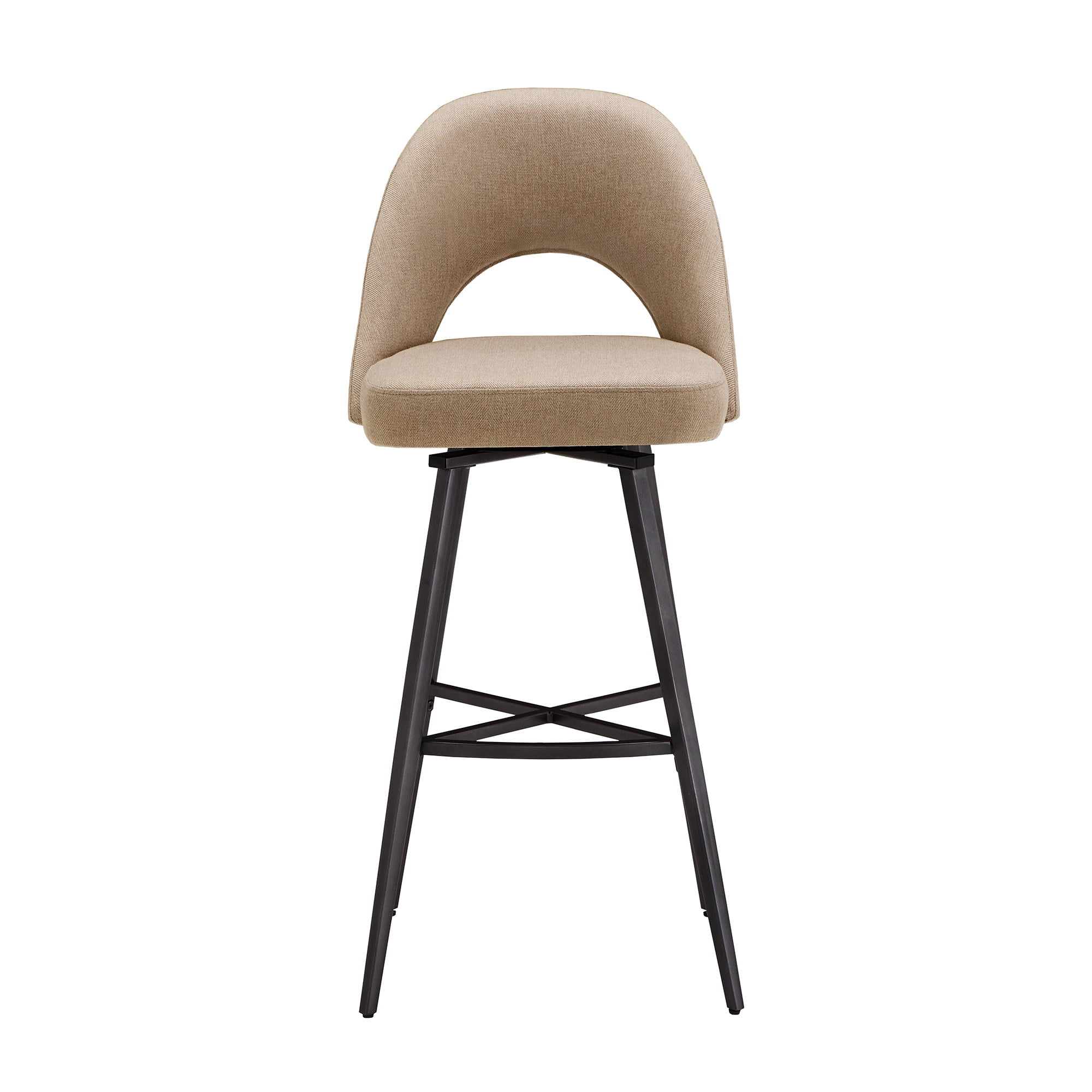 Weston Home Krista Metal Swivel 29" Bar Stools, Set of 2, Beige