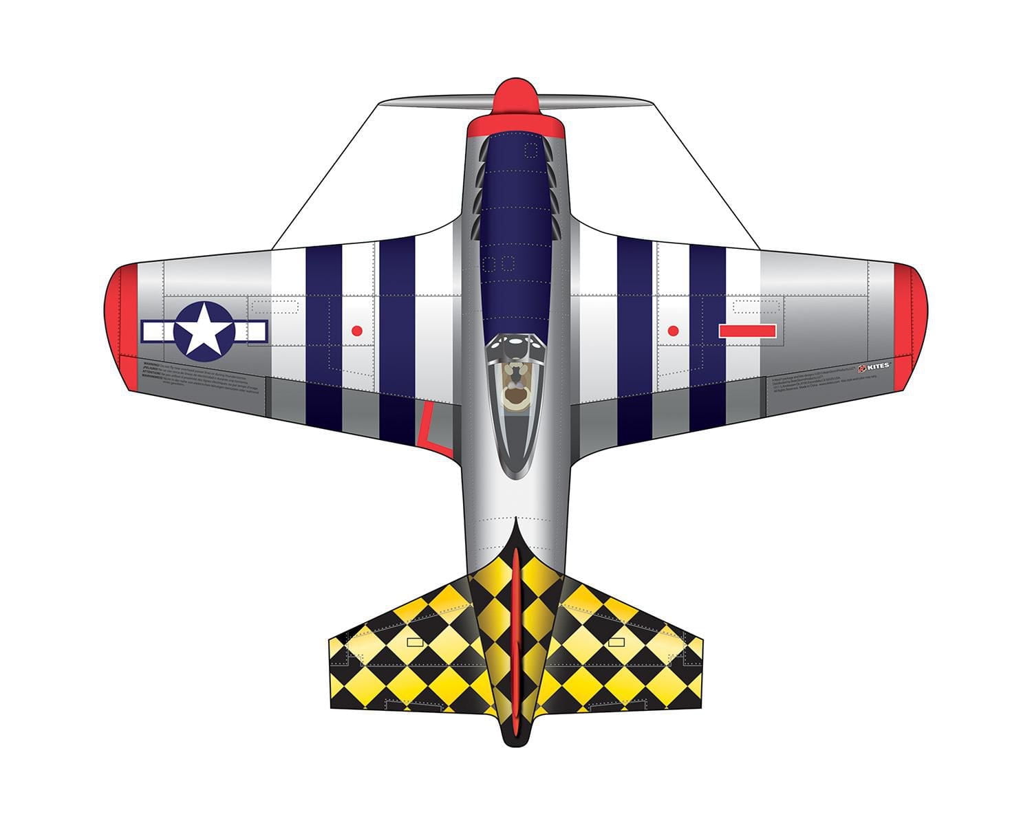 Cerf-volant d'avion X Kites FlyingAces Poly P51