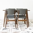 thumbnail image 6 of Brock Modern Solid Wood Walnut Dining Room & Kitchen Table and 4 Chair Set, 6 of 7