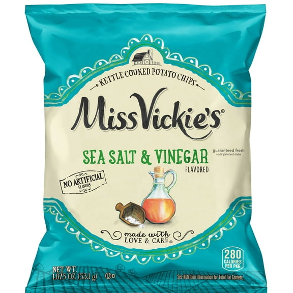 (Price/Case)Miss Vickie's 00028400363327 Miss Vickie's Sea Salt & Vinegar Kettle Cooked Potato Chips 1.875oz 24Ct Xvl Peg