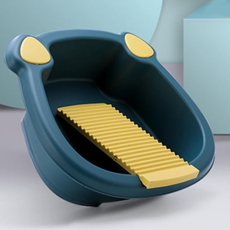 Washing Clothes Washboard Compact Convenient Lightweight Washtub for Outdoor Blue