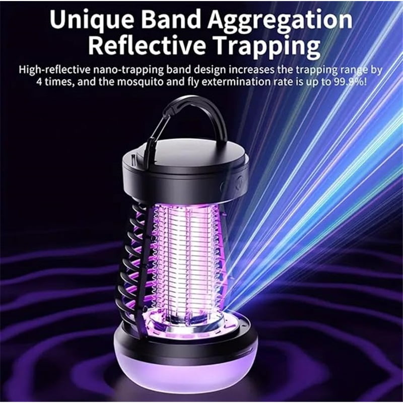 Upgraded Fly Traps,3 in 1 Bug Zapper Outdoor & Indoor, Electric Mosquito Killer Lamp with 2000V Grid & On/Off Switch, Mosquito Traps for Kitchen, Patio, Backyard, and More (black)
