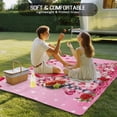thumbnail image 4 of Valentine's Day Outdoor Rug for Patio/Deck/Porch, Non-Slip Large Area Rug 6 x 9 Ft, Ombre Pink Gnomes Love Roses Romantic Indoor Outdoor Rugs Washable Area Rugs, Reversible Camping Rug Carpet Runner, 4 of 8