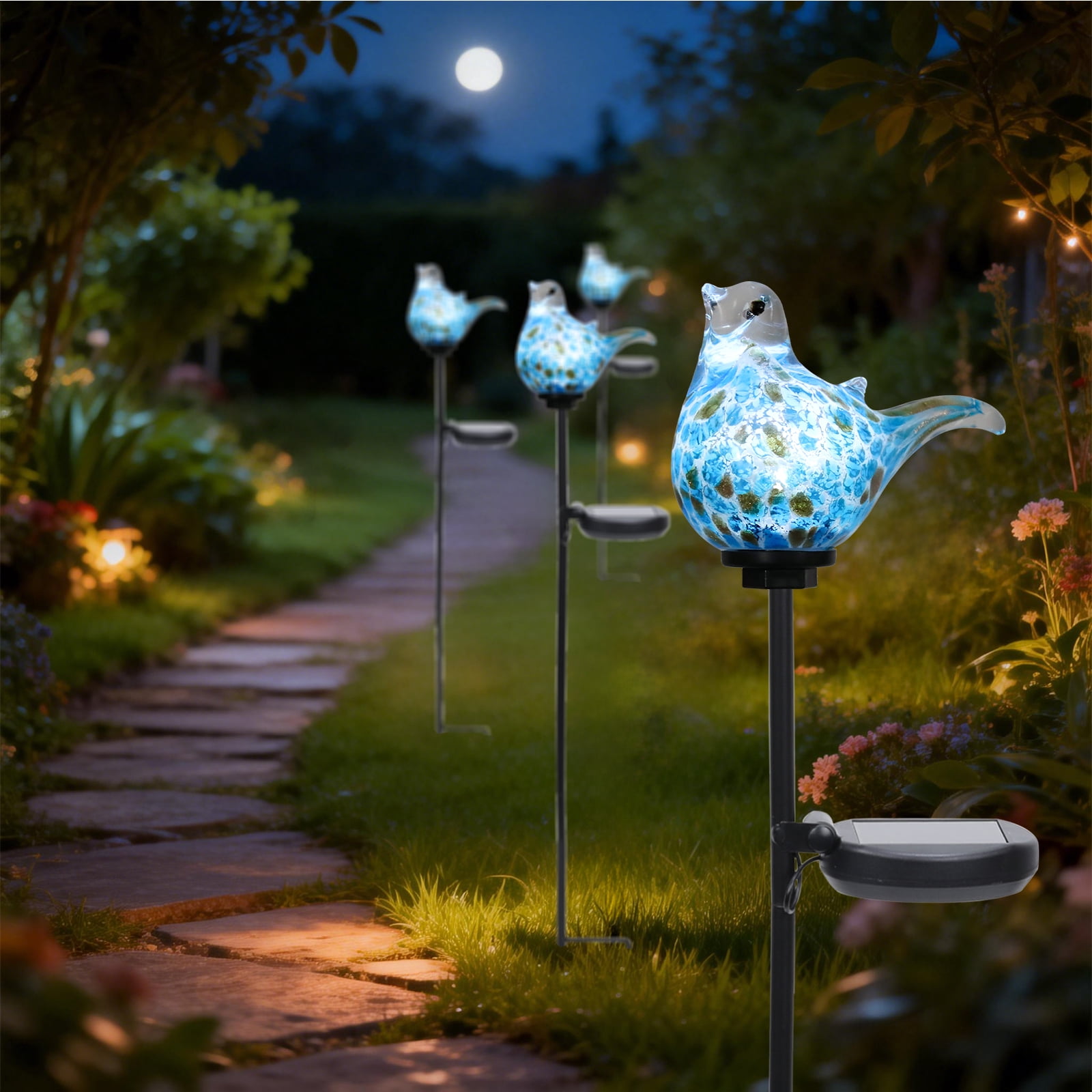 Outdoor Garden Stake,Solar Bluebird Lights, Solar LED Light Stake Decoration For Paths,Lawn,Yard,Garden