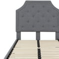 thumbnail image 2 of Flash Furniture Brighton Twin Size Tufted Upholstered Platform Bed in Light Gray Fabric, 2 of 12