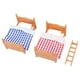thumbnail image 4 of Litera de plástico para casa de muñecas, litera para muñecas con mini muebles de casa de muñecas Mini litera de plástico para muñecas con escalera de diseño elevado, 4 of 8