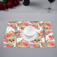 thumbnail image 2 of EREHome Aquarelle Roses Crâne Set de Support de Plaque de Set de 6, Tapis de Table Protecteur 12x18 Pouces, 2 of 5