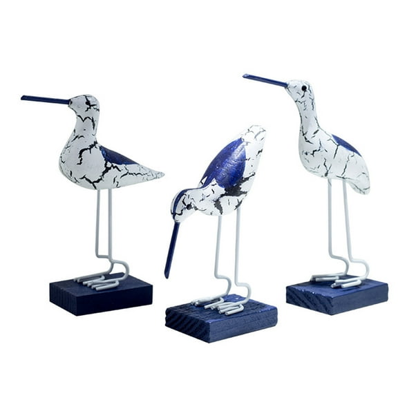 Wooden Seagulls Figurine Nautical Decorations Desktop Mediterranean Coastal Beach for Home Bathroom Living Room Garden