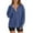 Navy, variant on Arlun Womens Fashion 2025 Oversized Long Sleeve Hoodies Button up V-Neck Hooded Sweatshirts Trendy Side Slit Solid Color Casual Ribbing Pullover Tops Pink XL