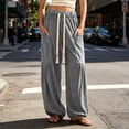 thumbnail image 2 of Zynoxe Wide Leg Sweatpants for Women Fashion Solid Color Womens Sweatpants Elastic Waist Drawstring Lounge Pants Comfort Lightweight Full Length Pants with Side Pockets S, 2 of 9