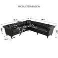 thumbnail image 2 of Sectional Sofa Couch for Living Room, L Shaped Reversible Modern Chesterfield Sofa with Rolled Arms and Nailhead, 5 Seat Tufted Couch for Small or Large Space (Black), 2 of 11