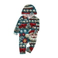 thumbnail image 2 of Odeerbi Christmas Onesie Pajamas for Family Holiday Sleep Jumpsuit Long Sleeve Family Christmas Pajamas Matching Sets Baby Fashion Printed Hooded Jumpsuit Sleepwear PJs Set Blue, 2 of 5