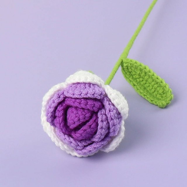 Girasol tejido a mano terminado, flor artificial, tejido de lana hecho a mano, girasol, tulipán, rosa, regalo