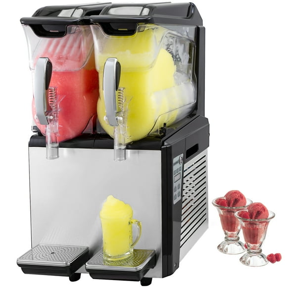 VEVOR Slush Frozen Drink Machine, 10LX2 Tanks, 900W Commercial Margarita Maker with 24.8°F to 28.4°F Temperature, Automatic Cleaning Cold Drink and Slush Modes, Perfect for Restaurants Cafes Bars