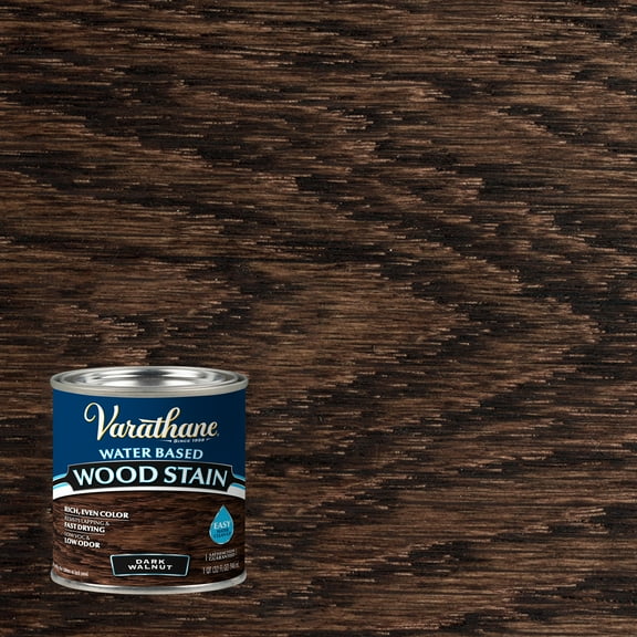 Dark Walnut, Varathane Water-Based Wood Stain-384351, Half Pint