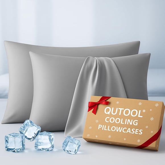 Luxury Cooling Pillowcases Queen Size 2 Pack, Q-Max>0.4 Cool Touch for Hot Sleepers&Night Sweats Beauty Sleep Anti-Frizz, Softer Than Silk Pillowcove