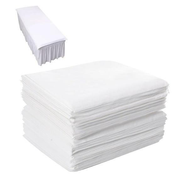 Sábana Desechable Cuidado de la Salud Blanca Cojín Transpirable para Masaje 80 x 180 cm 60 Hojas