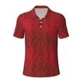 thumbnail image 2 of Daiia Vintage Burgundy Pattern Men’s Polo Shirts,Solid Deck Shirt,Classic Fit, Breathable Cotton Polo for Casual and Sport Wear-Large, 2 of 7