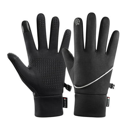 

Dprfmg Winter Thickened Warmth And Velvet Non-slip Outdoor Ski Gloves Touch screen winter thick warm fleece non-slip outdoor ski gloves black L