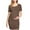 Coffee A, variant on Hoen Maternity Dresses for Women Short Sleeve Round Neck Ruched Pregnant Dresses Lightweight Breathable Bodycon Midi Dresses Solid Color Casual Pleated Dresses