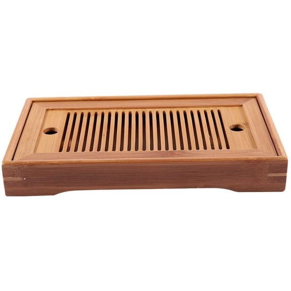 Bamboo Tea Trays Accessories Tray Table With Drain Rack 25X14X3.5Cm Chinese Serving Set