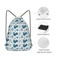 thumbnail image 5 of XMXT Waterproof Gym Bag, Blue Birds Leaf Background Drawstring Backpack for Men, m, 5 of 8