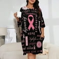 thumbnail image 2 of Breast Cancer Pink Ribbon Sleepshirts For Sleeping Travels Loose Sleepdress Pajama Dress Soft Nightdress Sleepwear, 2 of 7