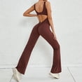 thumbnail image 4 of Women's One-Piece sleeveless jumpsuits sexy hip lift fitness yoga dress U-neck hollow back unitard bodycon solid color soft fabric yoga workout bodysuit Summer 2024, 4 of 7