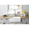 thumbnail image 2 of Gourmetier GKFA331810DS Arcticstone 33" Solid Surface White Stone Apron-Front Single Bowl Farmhouse Kitchen Sink with Strainer, Matte White, 2 of 8