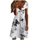 thumbnail image 1 of Vestidos casuales elegantes con cuello en V de manga corta con estampado floral de verano para mujer Fridja  qw4267, 1 of 5