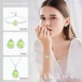 thumbnail image 5 of Linawe Silver Necklace for Women, Necklace Chains Crystal Pendant Necklace, Peridot Green Imitation Diamond Moonstone Birthstone Rhinestone Cubic Zirconia Jewelry, 5 of 6