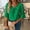 Green, variant on Women's Solid Color Ruffle 3/4 Sleeve Blouse Tie Front V Neck Casual Loose Fit Tunic Tops for Ladies Daily & Casual Wear, Multi-Color Options Red