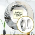 thumbnail image 3 of Designart "Majestic Motion In White And Grey" Abstract Spirals Round Mirror Wall Decor Modern - Large White Round Office Mirror - Round Mirror - 29" x 29", 3 of 6