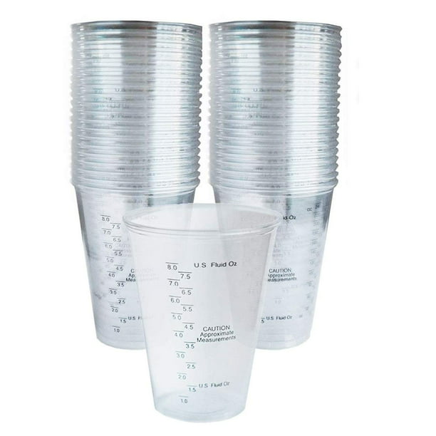 Graduated Disposable Ultra Clear Plastic Measuring Cups