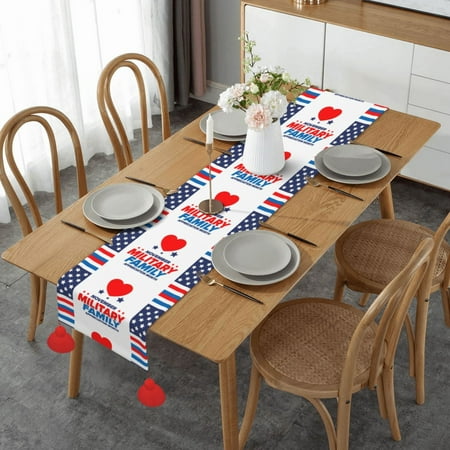 

National Military Family Appreciation Month Boho Table Runner Table Party Home Dining Table Décor Tassels For Indoor Outdoor 14 X 60 Inch Long