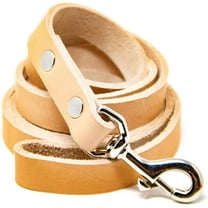 Logical Leather Dog Leash - 6 Foot Heavy Duty Full Grain Leather Lead; Best for Training - Tan