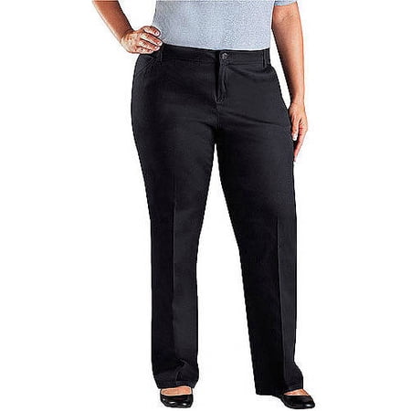 Dickies Womens Plus-Size Mid-rise Straight-Leg Pants Bundle