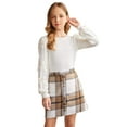 thumbnail image 6 of Arshiner Girl's Skirt Sets Casual Fall Outfits Corduroy Skirt and Long Sleeve Rib Knit Shirt Tops Trendy 2 Piece Clothes, 6 of 9