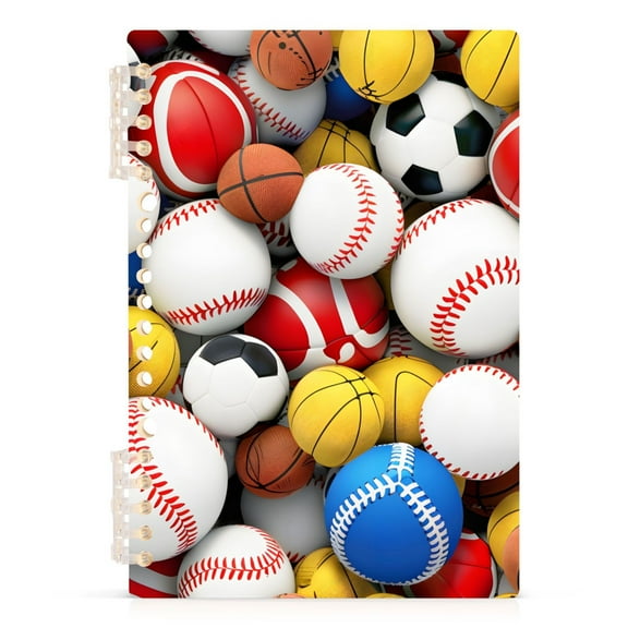 Footballs Baseballs Spiral Journal Notebook College Ruled Notebook 8.3" x 5.7" A5 Lined Thick Paper Page