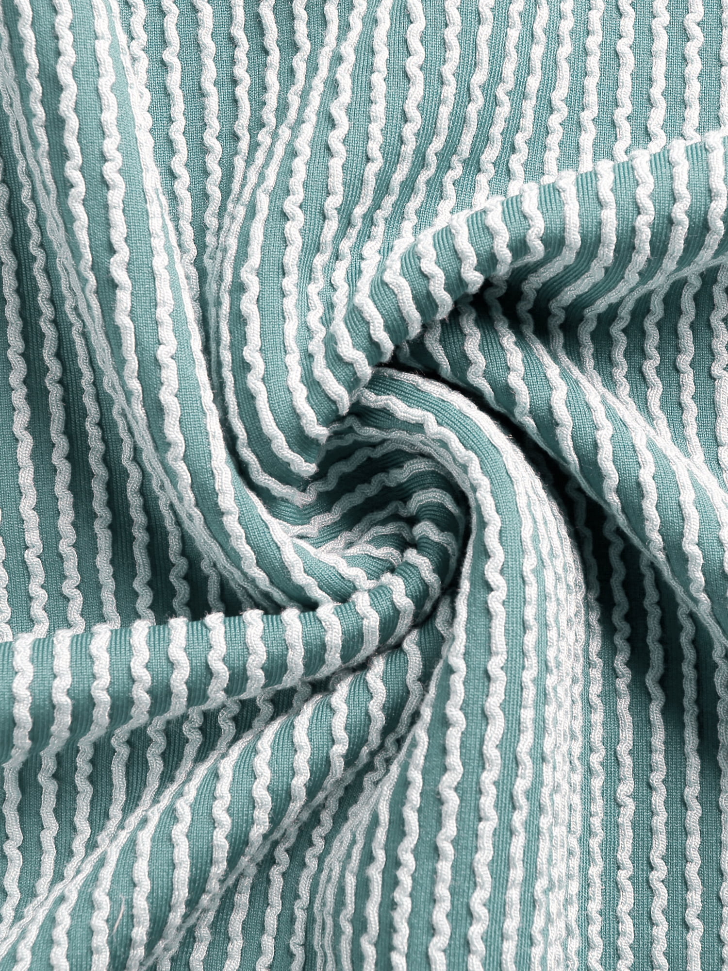 DARING DIVA Women's Long Sleeve Stripe Crewneck Soft Sleepdress with Pocket XL Green
