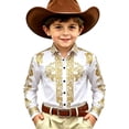 thumbnail image 4 of Wxolcjlv Boys Floral Buttons Up Shirt Western Cowboy Turn Down Collar Long Sleeve Shirt, Sizes 4-13, 4 of 4