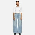 thumbnail image 3 of Dweltoz Womens Baggy Barrel Jeans High Waisted Baggy Boyfriend Ankle Denim Pants 2025 Trendy Casual Barrel Jeans with Pocket,Light Blue #005 L, 3 of 5