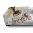 thumbnail image 3 of Coffee Soft Flannel Fleece Throw Blanket, Watercolor Style Artwork of Paint Stains with Blots Cup with Beans above it, Cozy Plush for Indoor and Outdoor Use, 50" x 60", Multicolor, by Ambesonne, 3 of 6